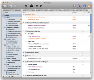 OmniFocus Main Menu